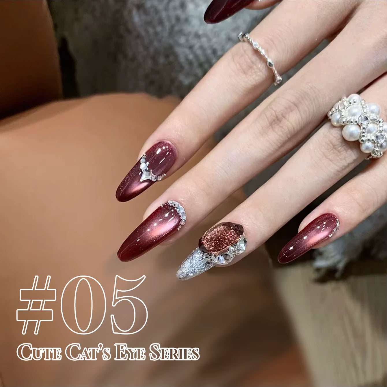 MIANEL 12ML 1-12PCS Flower-Like Satin Cat Eye Gel Nail Polish, Popular Whitening Nail Polish, Suitable for Nails and Toe Nail