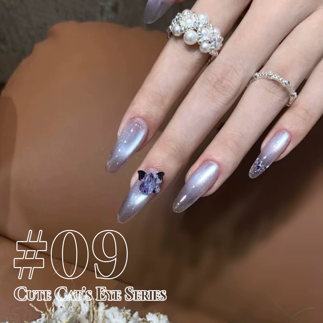 MIANEL 12ML 1-12PCS Flower-Like Satin Cat Eye Gel Nail Polish, Popular Whitening Nail Polish, Suitable for Nails and Toe Nail