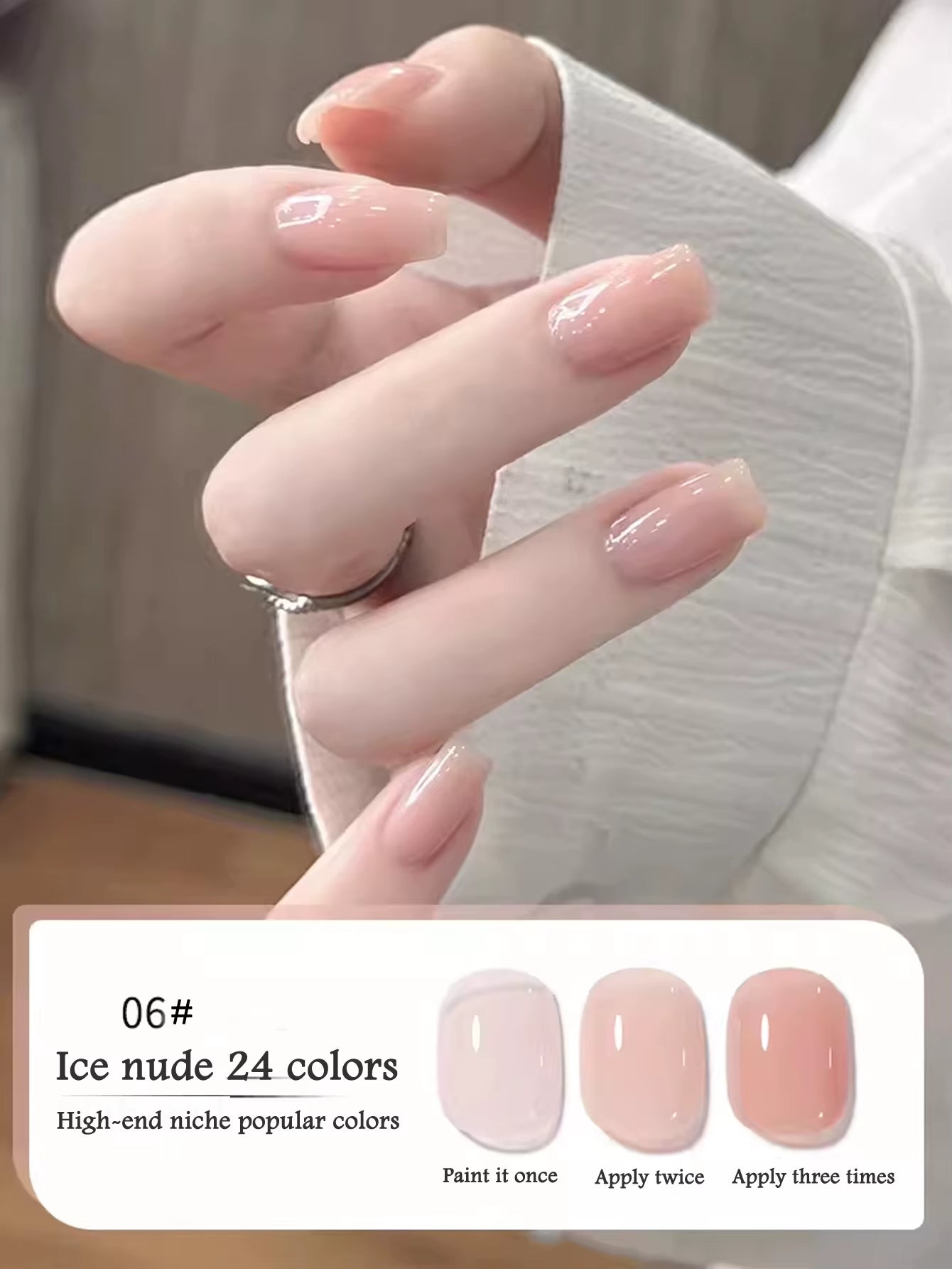 1-30Pcs ZH Spring Summer Popular Jelly Jade Ice Transparent Nude Pink UV Gel Nail Polish All-Match Kit Nail Salon Nail Art