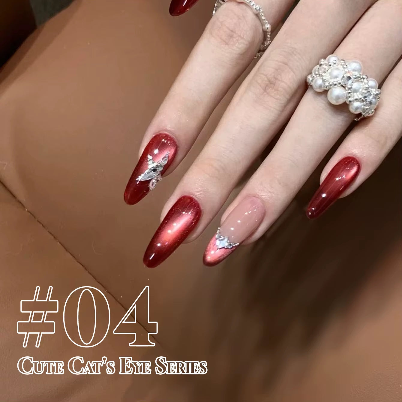 MIANEL 12ML 1-12PCS Flower-Like Satin Cat Eye Gel Nail Polish, Popular Whitening Nail Polish, Suitable for Nails and Toe Nail